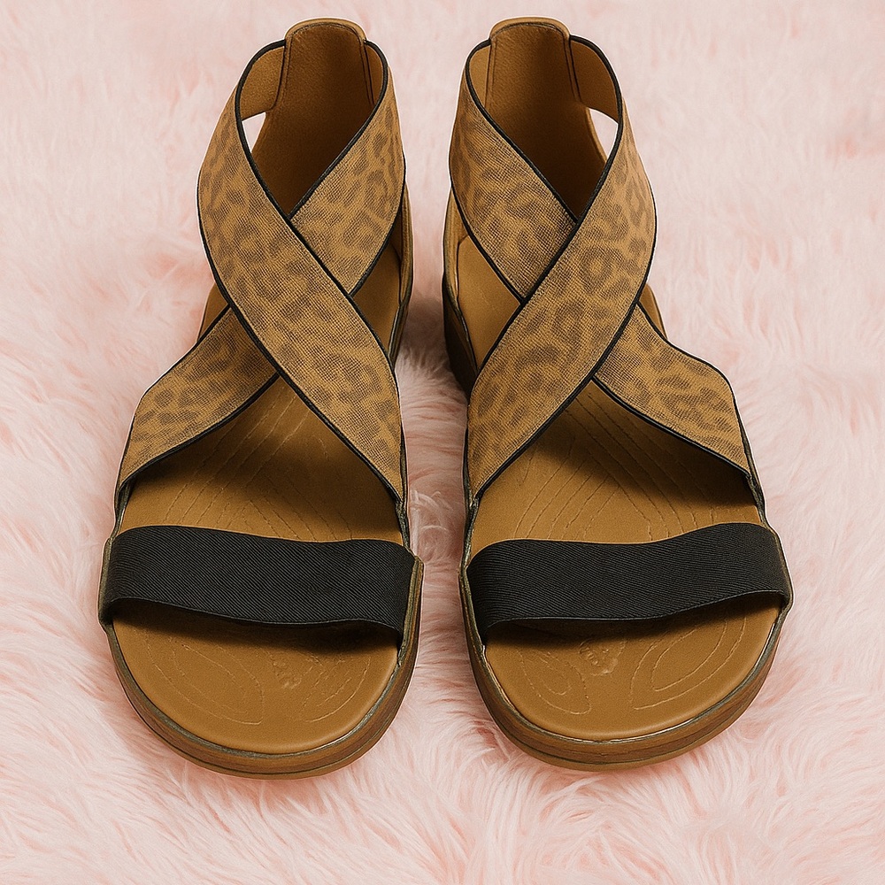 CROCS Black and Brown Outdoor Sandals with Adjustable Straps